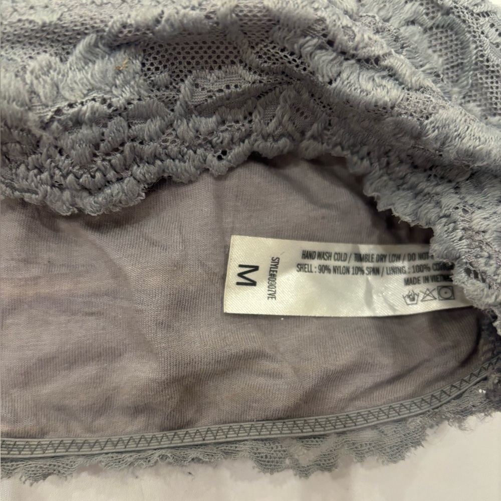 Lace Racerback Bralette - Gray medium - Picture 2 of 3